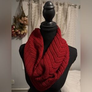 Red Knit Infinity Scarf